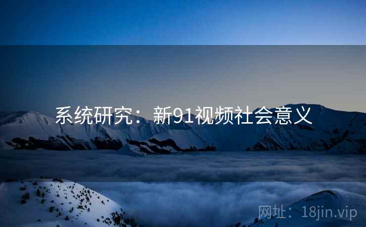 系统研究:新91视频社会意义