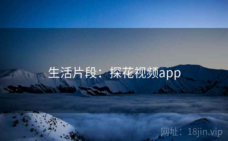 生活片段:探花视频app