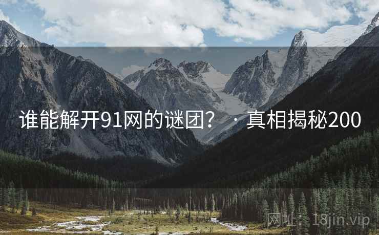 谁能解开91网的谜团? · 真相揭秘200